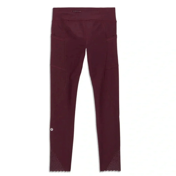 Lululemon Tightest Stuff HR Tight 25” Plum Purple with grey accents size 6 - Picture 1 of 16